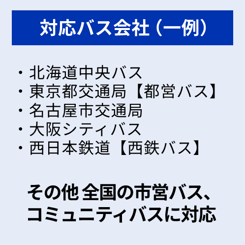 全国1,000社以上のバス会社、コミュニティバスに対応